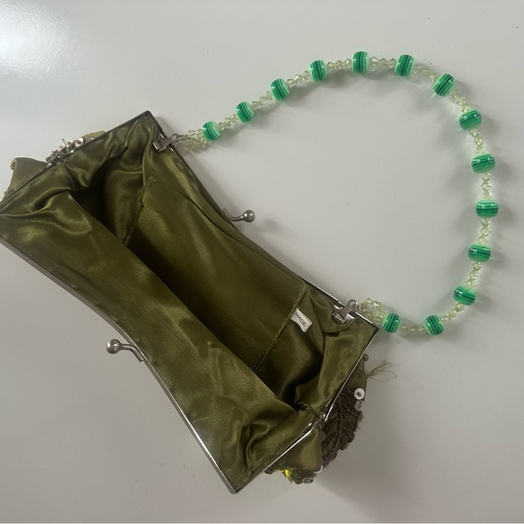 Green and Yellow Sequin Clutch Bag - Picture 3 of 8